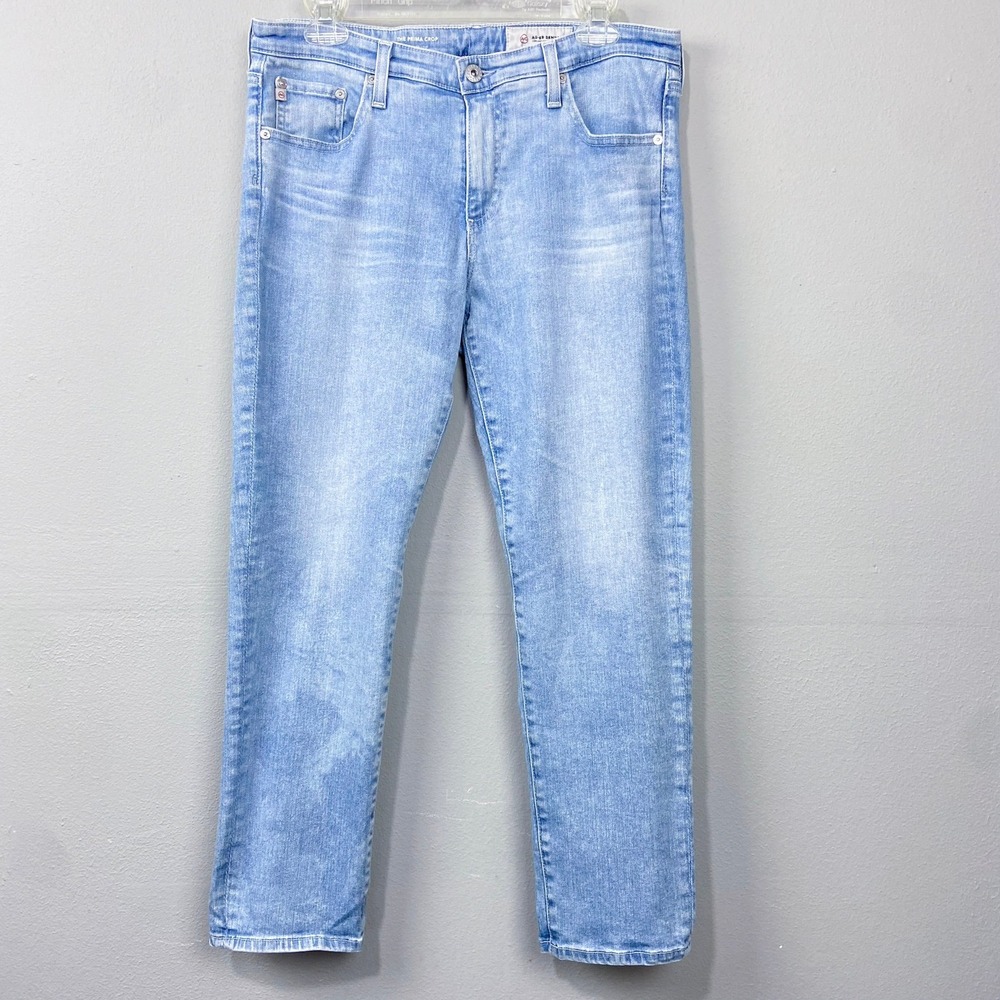 AG Jeans Adriano Goldschmied Prima Crop Jeans Size 31 Light Wash Denim Straight